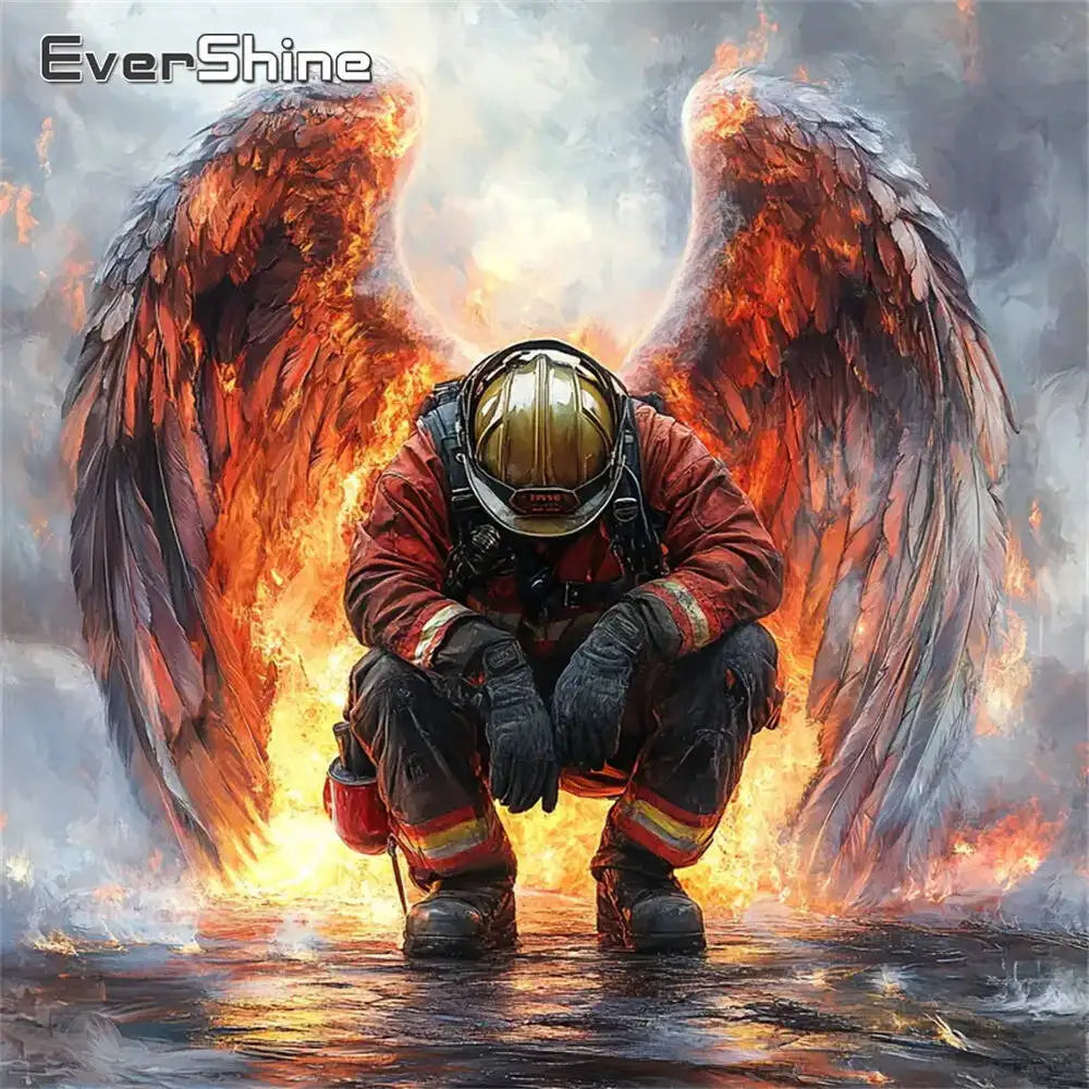 Courage in the Flames – Firefighter Diamond Painting Kit