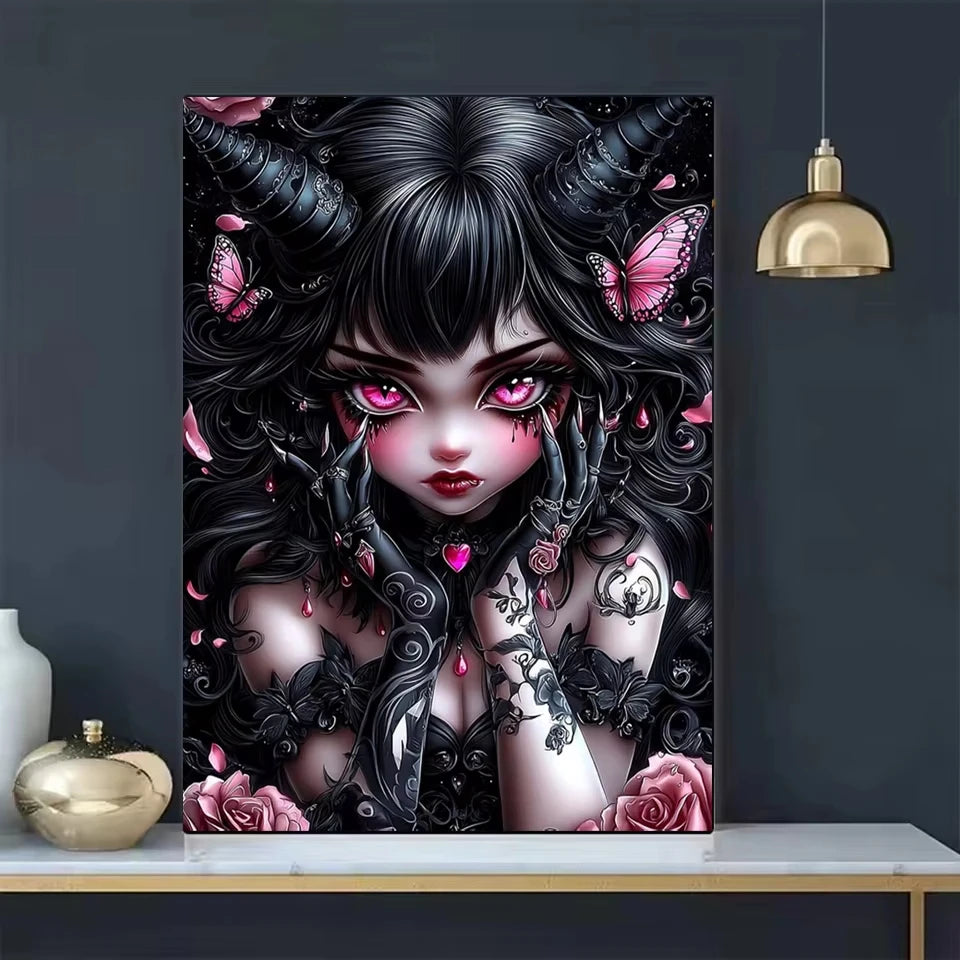 Butterfly Temptress – Gothic Fantasy Diamond Painting Kit