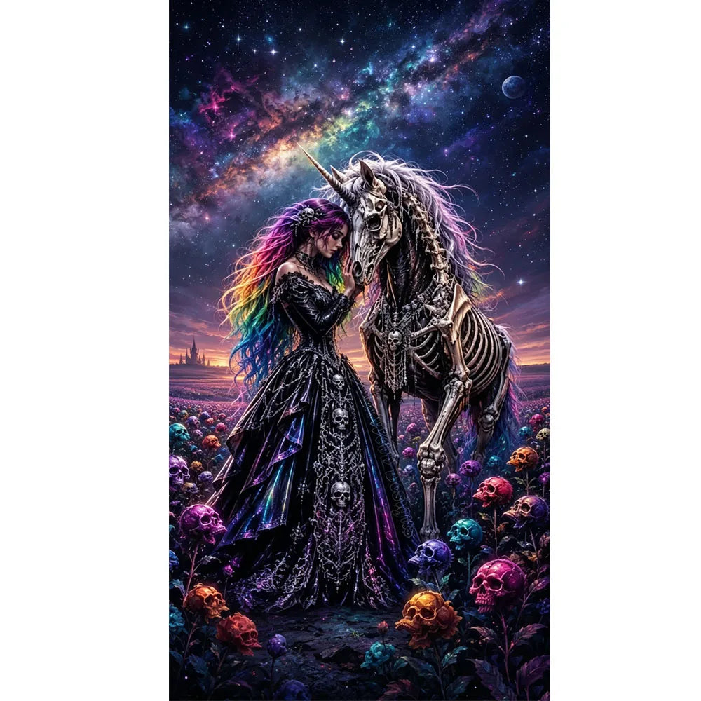 Starlit Companions – Woman & Cat Diamond Painting Kit