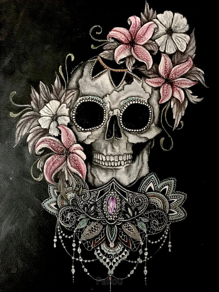 Sugar Skull Blooms – AB & Fairy Dust Diamond Painting Collection