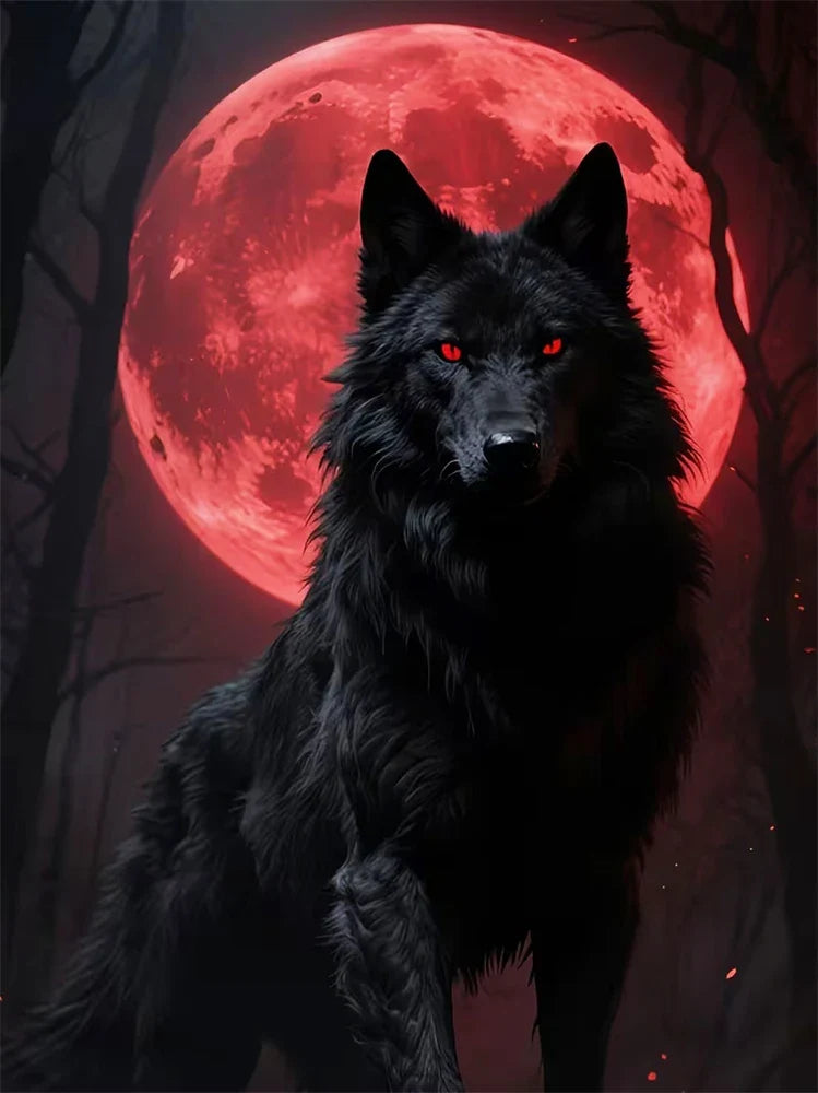 Moonlight Wolf Diamond Painting Kit — 1013 / Full Round 40X50cm included in Organized Painter Bundle