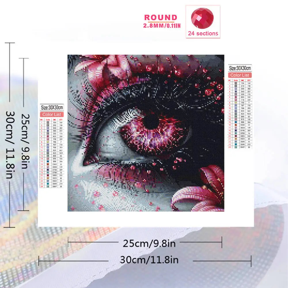 Crimson Gaze – Floral Eye Diamond Painting Kit