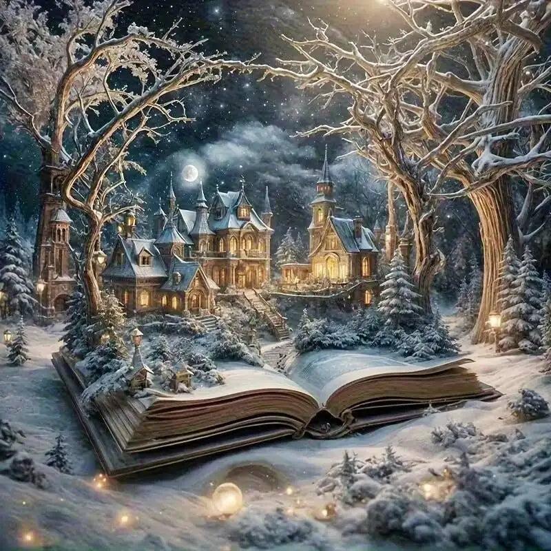 Winter Storybook – Castle & Forest Diamond Painting Kit