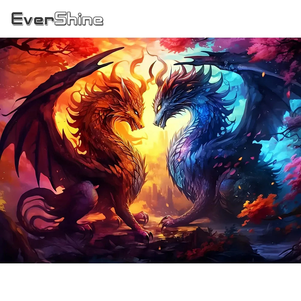 Fire & Ice Dragons Diamond Painting Kit