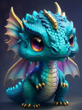 Enchanted Baby Dragons AB &amp; Fairy Dust Diamond Painting Collection — HKQTA240-1 / AB FD Square 40x50cm included in Dragon Keeper – AB &amp; Fairy Dust Studio Bundle