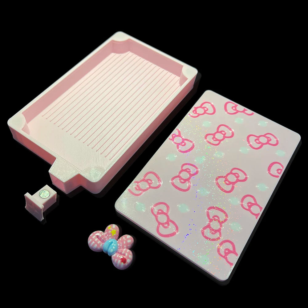 Blush Bow – Magnetic-Lid Diamond Painting Tray
