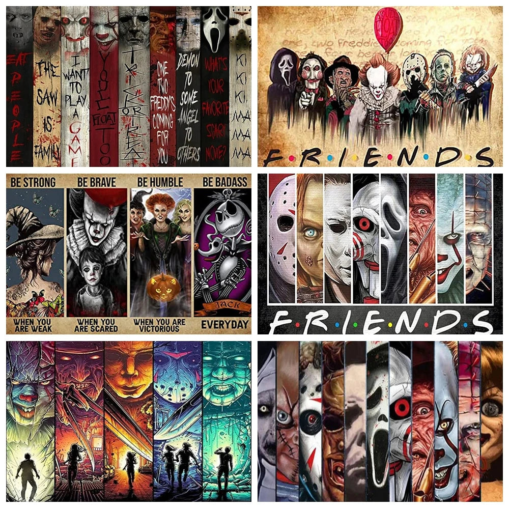 Fright Night Horror Collage Diamond Painting Collection – 6 Designs