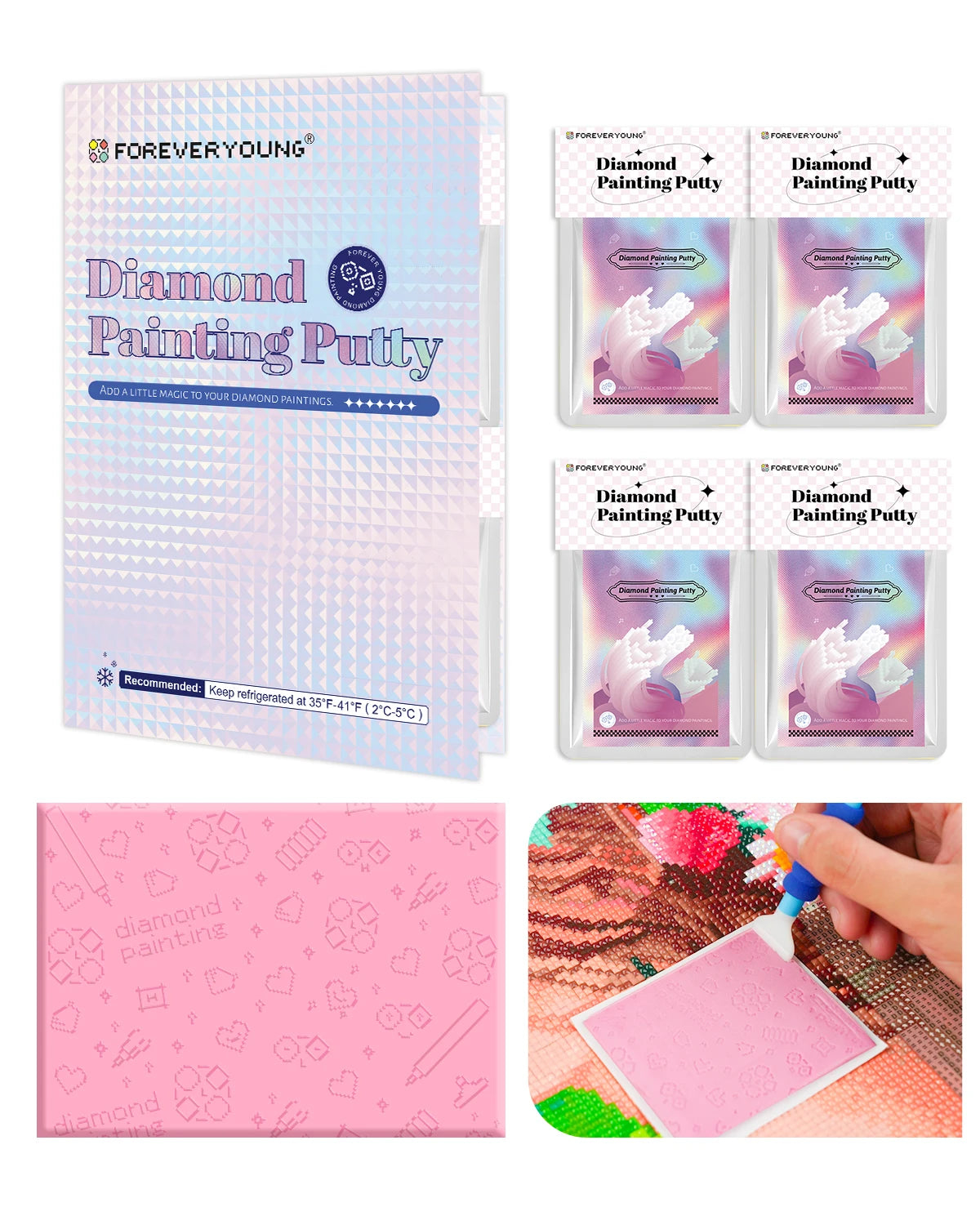 ForeverYoung Diamond Painting Applicator Putty – Four 30 g Packs