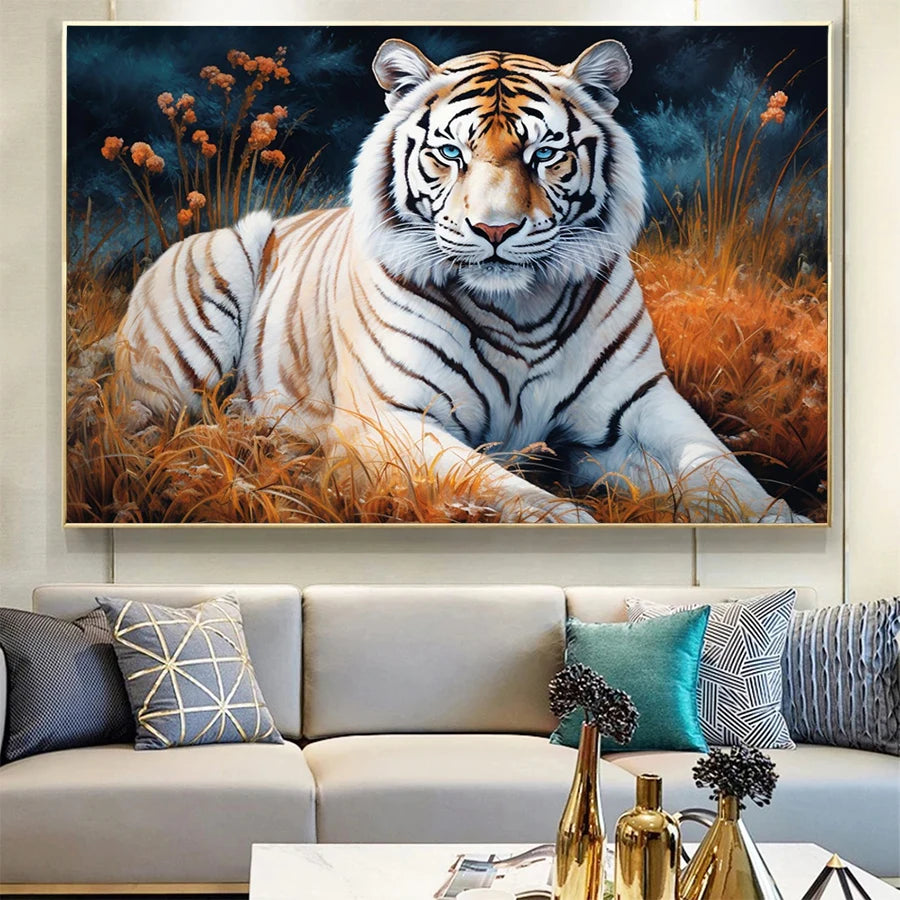Silent Majesty White Tiger Diamond Painting Kit