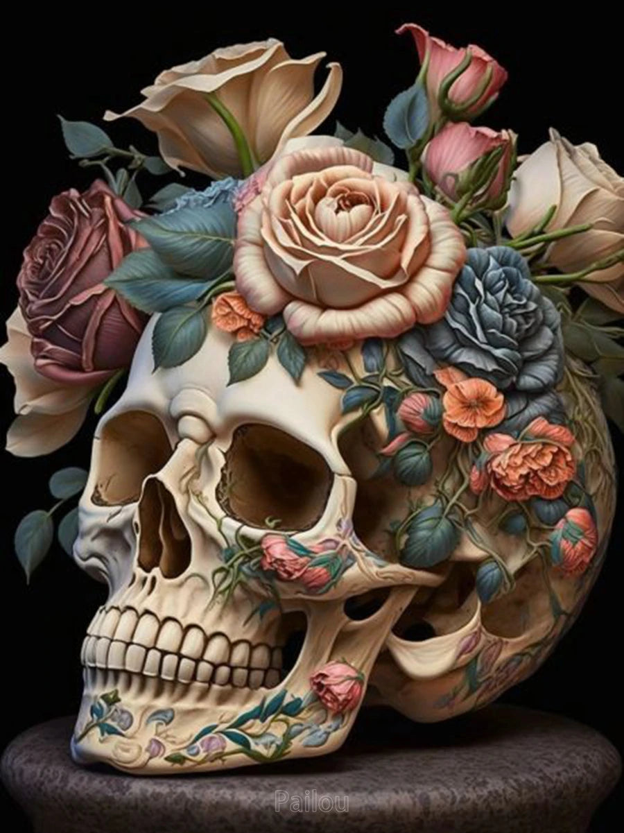 Sugar Skull Blooms – AB & Fairy Dust Diamond Painting Collection