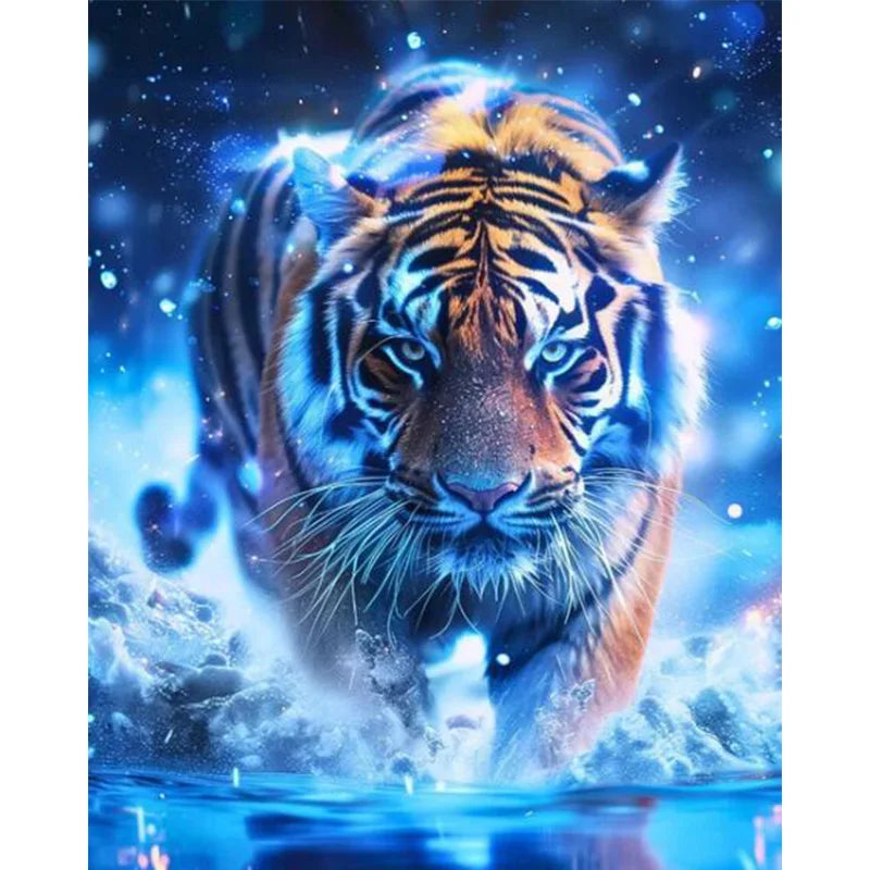 Tiger’s Approach – AB Diamond Painting Kit