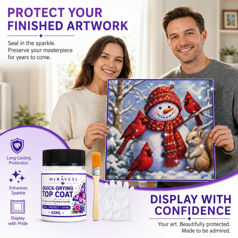 ShineGuard Diamond Painting Sealer Kit with Brush & Gloves