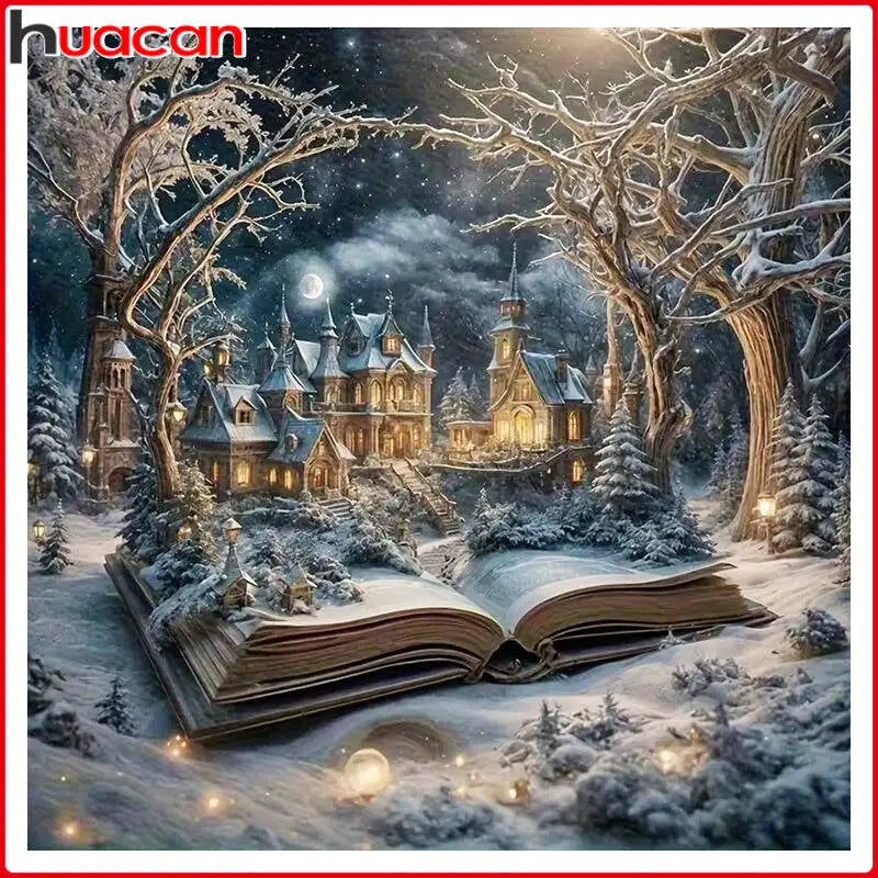 Winter Storybook – Castle & Forest Diamond Painting Kit