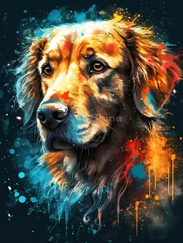 Neon Paws Dog Collection Diamond Painting Kit