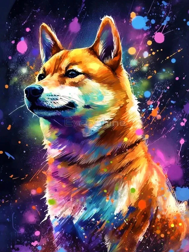 Neon Paws Dog Collection Diamond Painting Kit