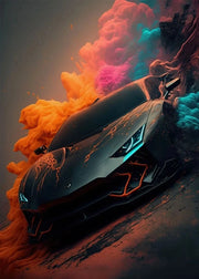 Neon Horsepower – AB & Fairy Dust Car Diamond Painting Collection artwork design 1