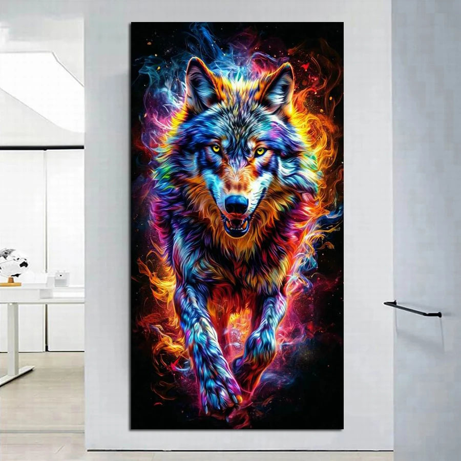 Emberwolf – Flame Wolf Diamond Painting Kit