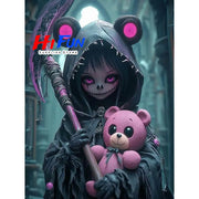 Twilight Dolls – Gothic Character Collection Diamond Painting Kit artwork design Light Grey