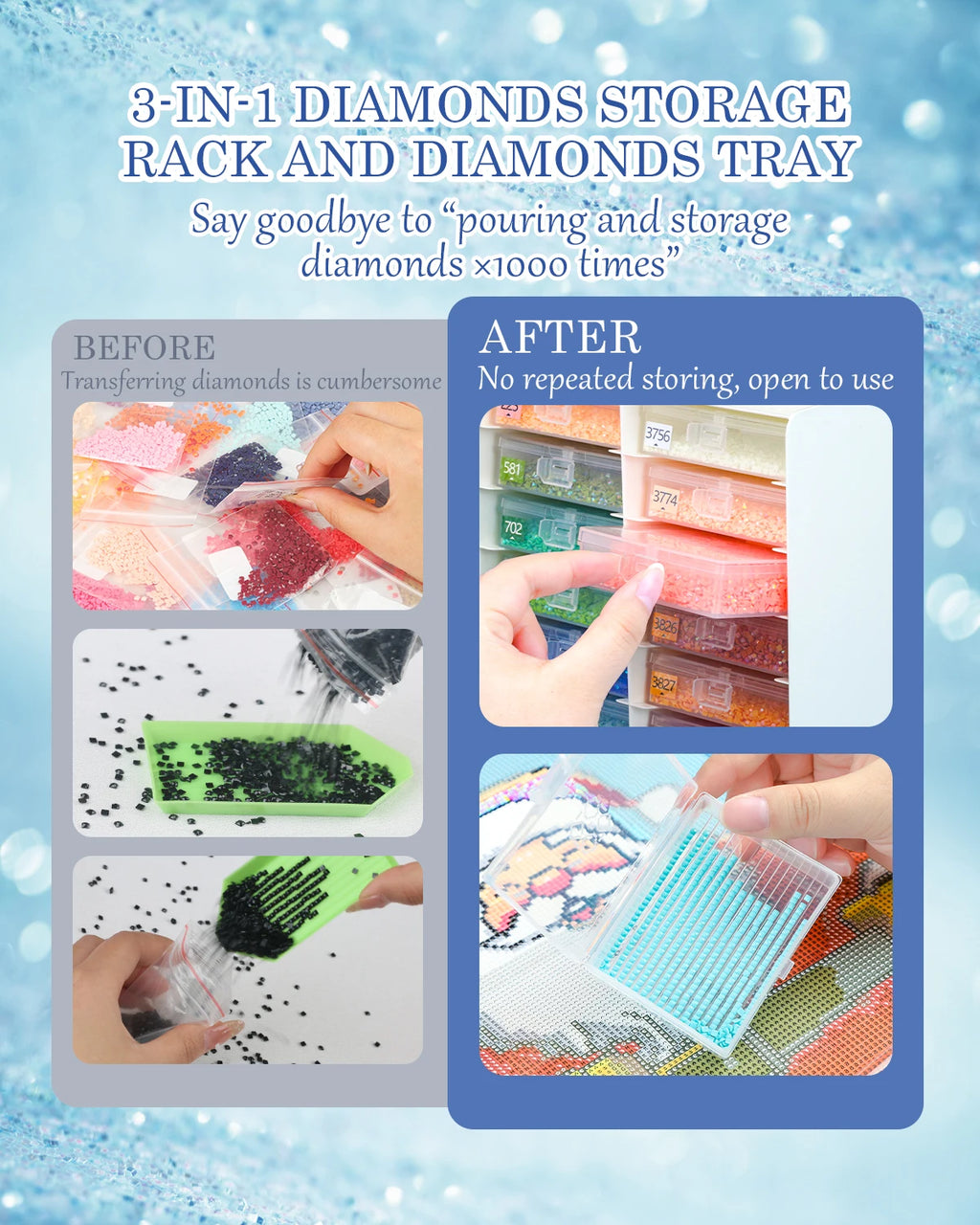 Craft Keeper – 20-Tray Diamond Painting Organizer & Rack