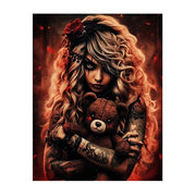 Midnight Companions – Gothic Girl & Bear AB Diamond Painting Collection artwork design SY2703