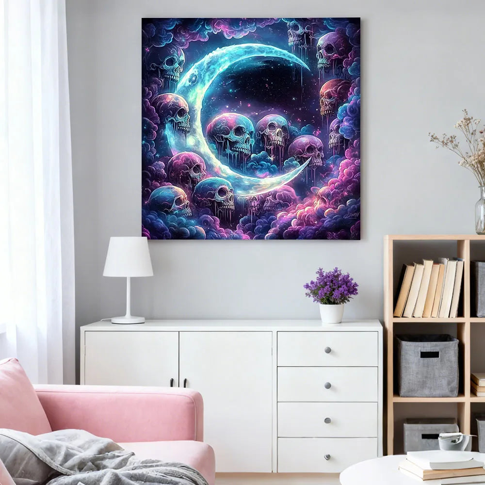 Moon of Skulls – Gothic Diamond Painting Kit
