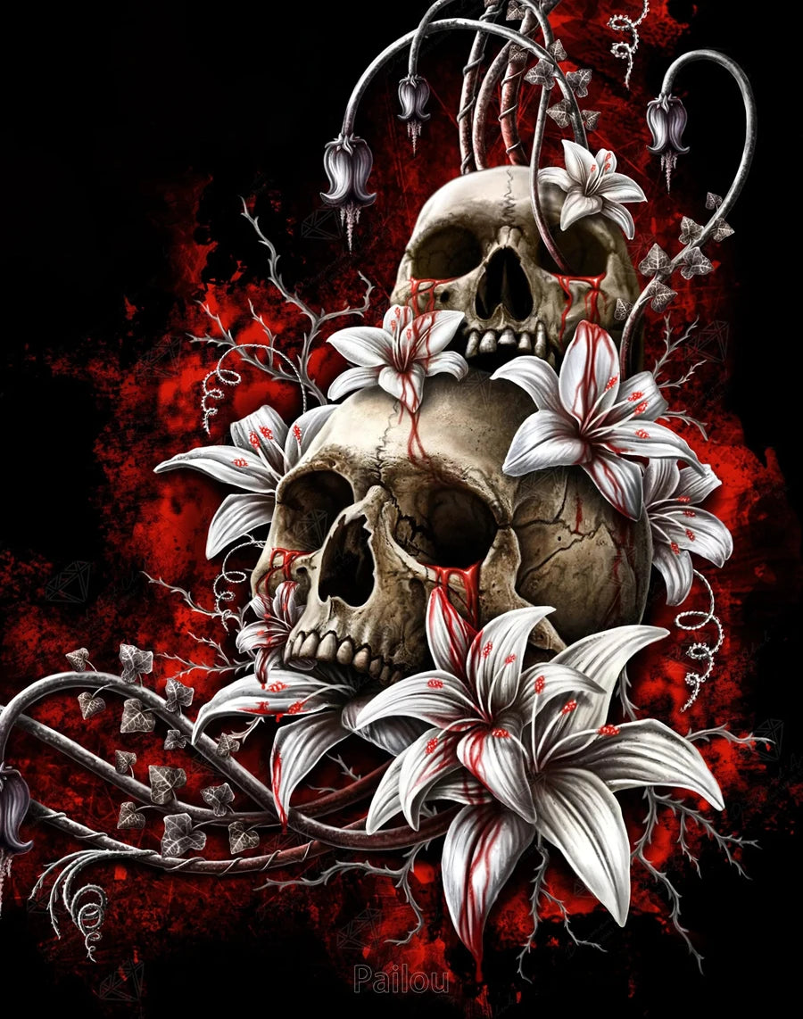 Sugar Skull Blooms – AB & Fairy Dust Diamond Painting Collection