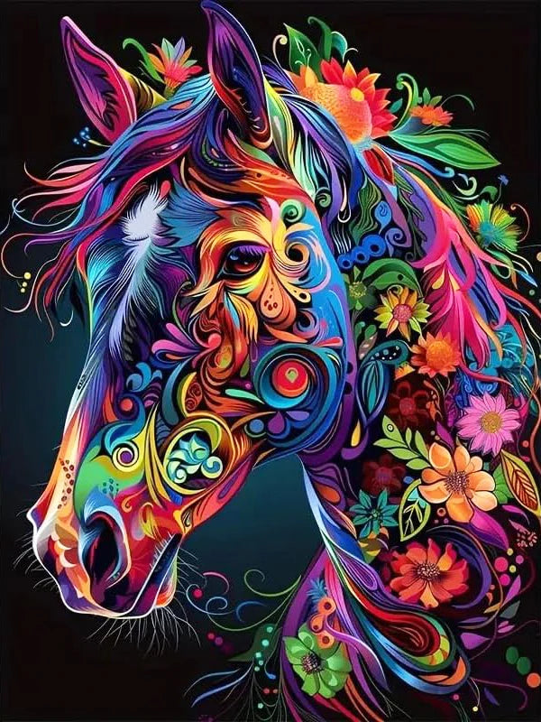 Wildflower Spirit – Colorful Horse Diamond Painting Kit