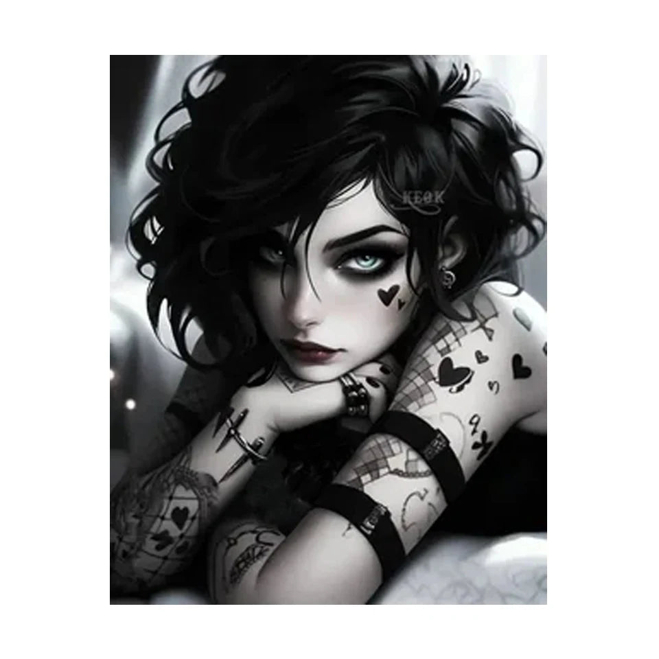Midnight Companions – Gothic Girl & Bear AB Diamond Painting Collection