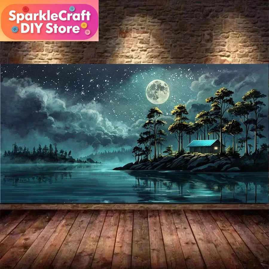 Moonlit Waters – Lake Landscape Diamond Painting Collection