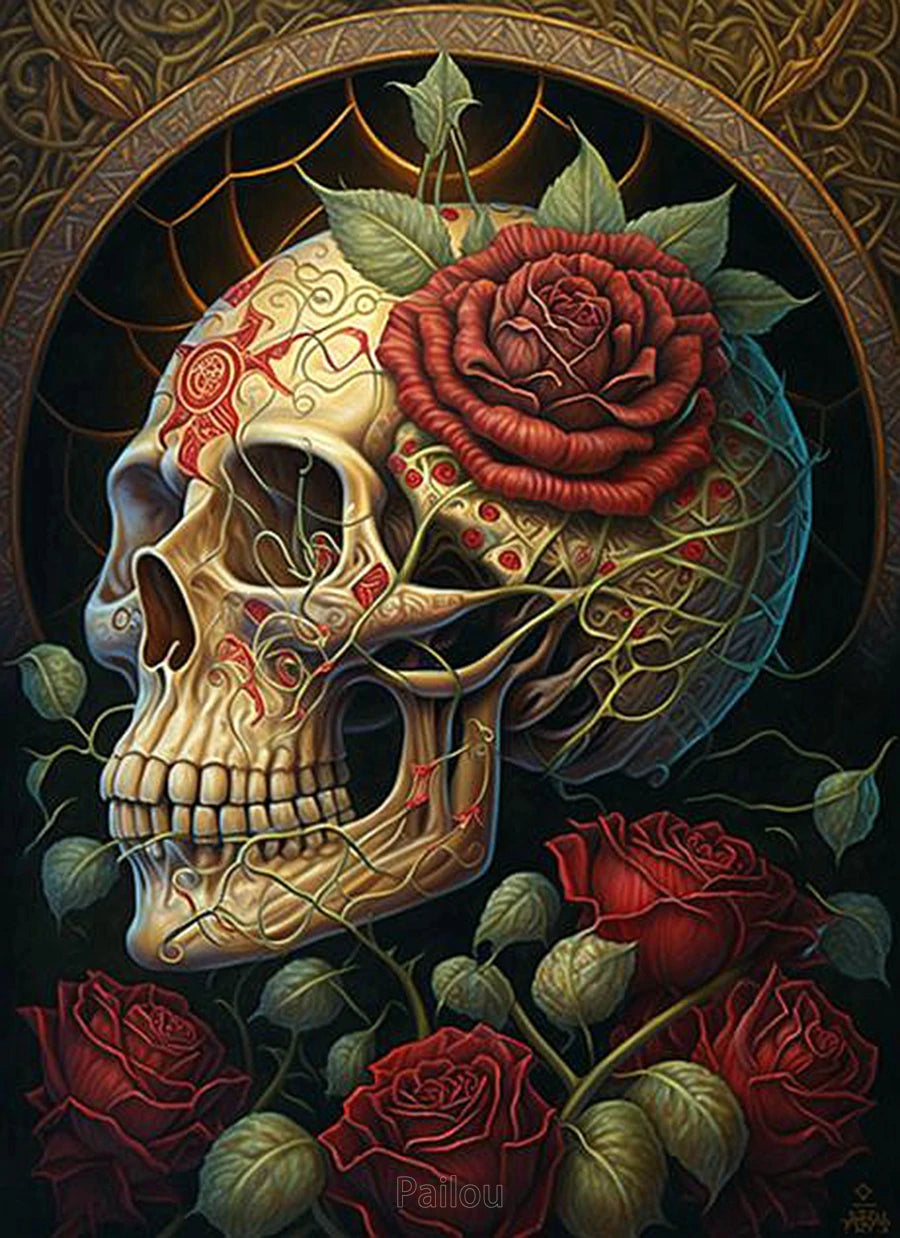 Sugar Skull Blooms – AB & Fairy Dust Diamond Painting Collection