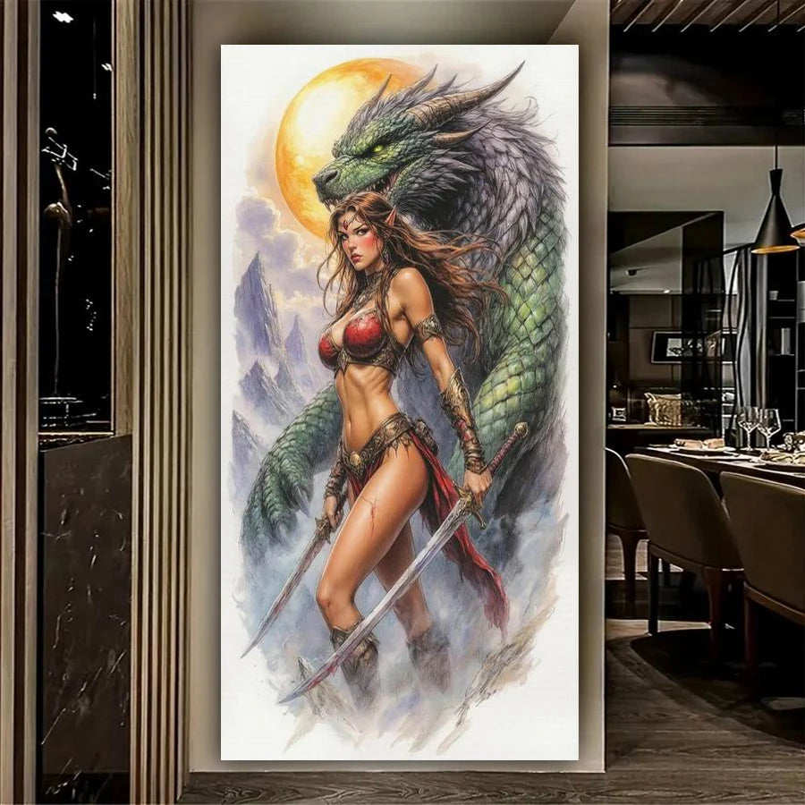 Dragonblade – Warrior & Dragon Diamond Painting Kit