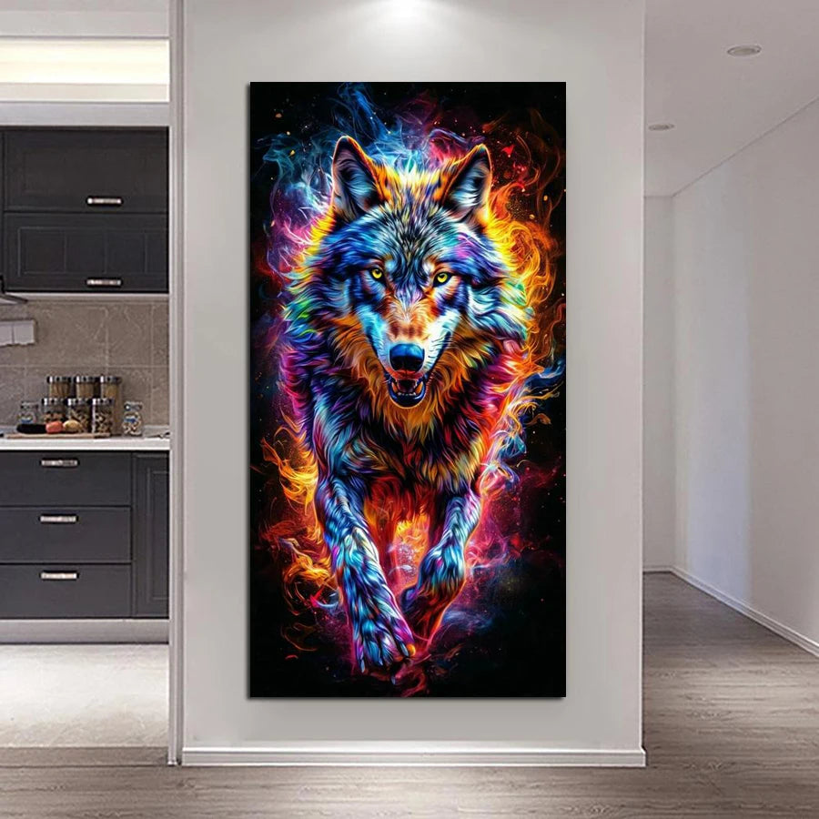 Emberwolf – Flame Wolf Diamond Painting Kit