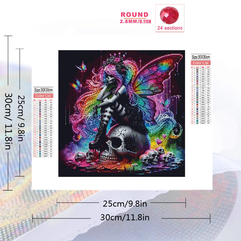 Gothic Girl & Skull Diamond Painting Kit