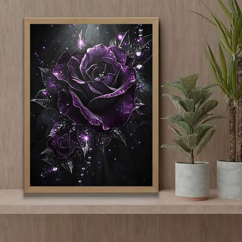 Amethyst Bloom – Purple Rose Diamond Painting Kit