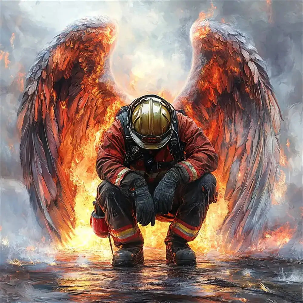 Courage in the Flames – Firefighter Diamond Painting Kit