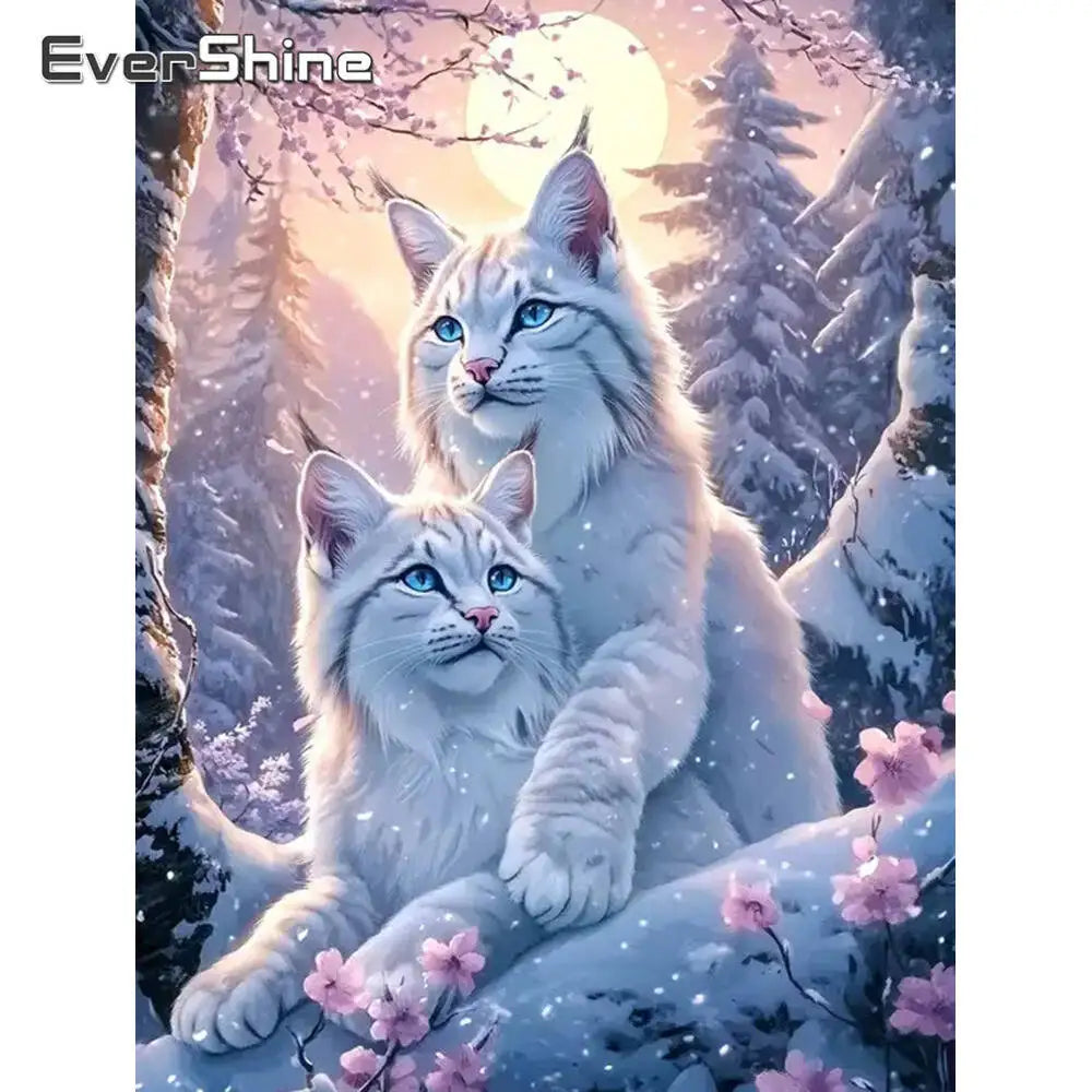 Winter Whiskers Cat Diamond Painting Kit