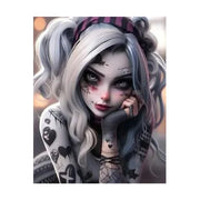 Midnight Companions – Gothic Girl & Bear AB Diamond Painting Collection artwork design SY2699
