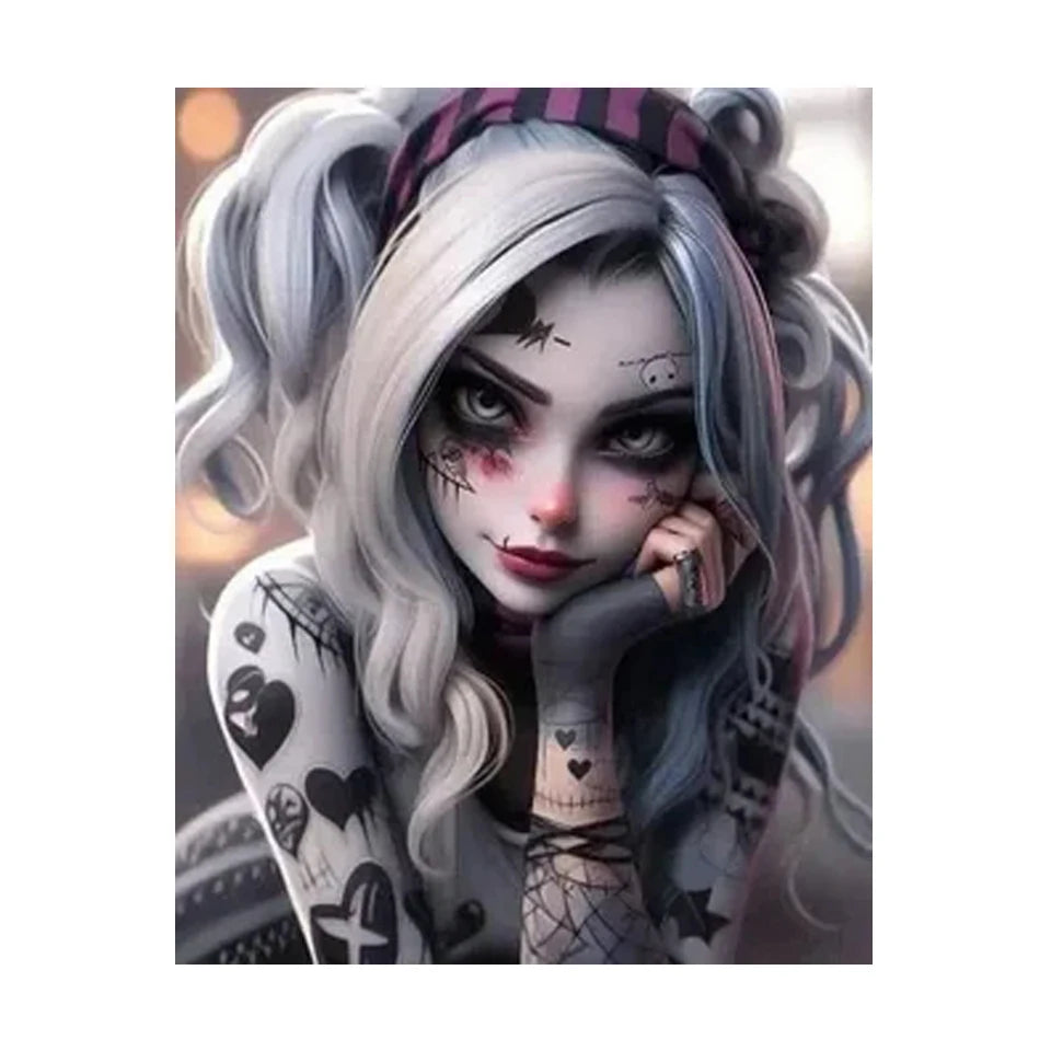 Midnight Companions – Gothic Girl & Bear AB Diamond Painting Collection