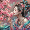 Blooming Grace Floral Portrait Diamond Painting Kit