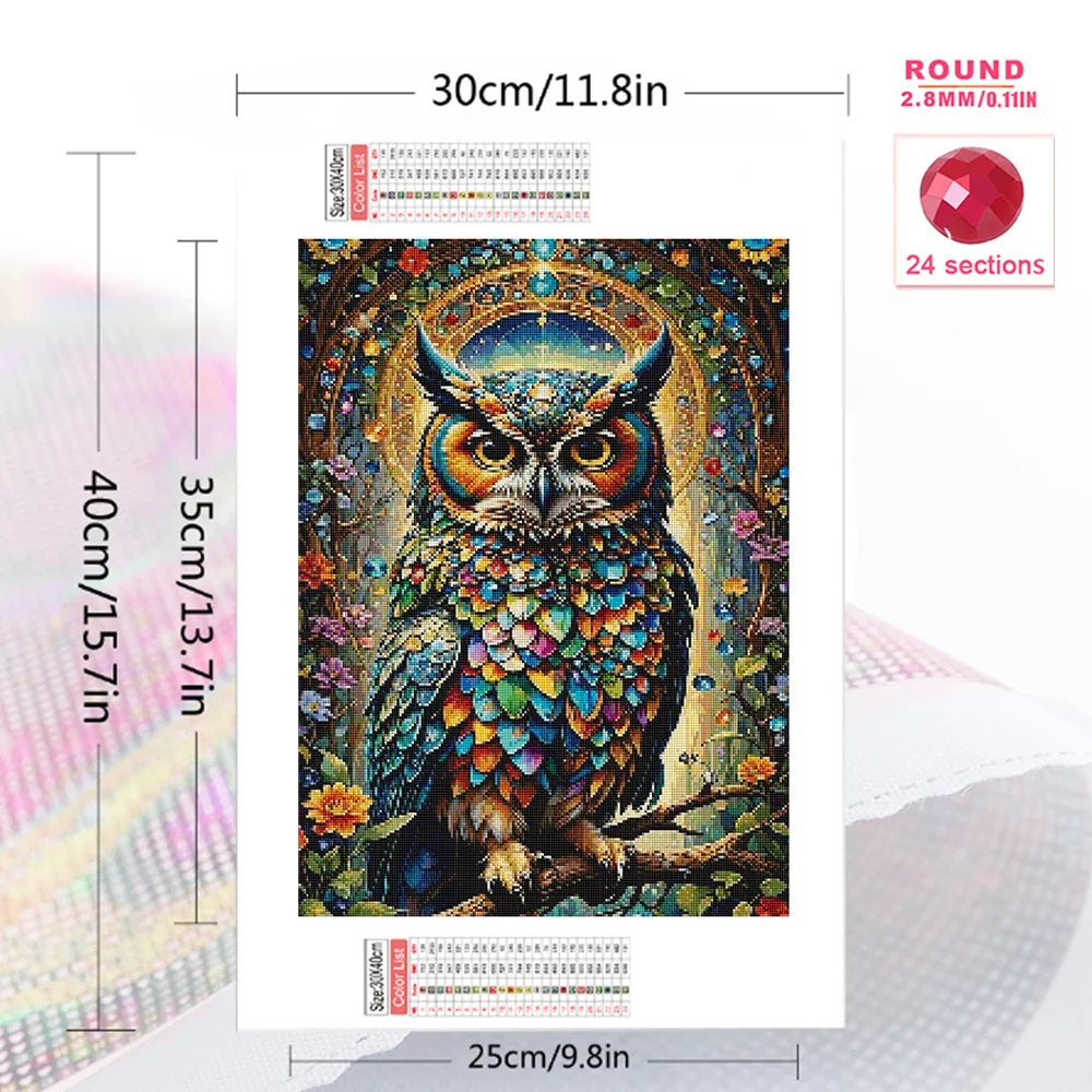 Jeweled Forest Owl Diamond Painting Kit
