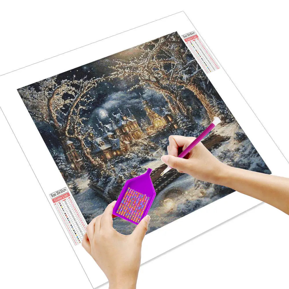 Winter Storybook – Castle & Forest Diamond Painting Kit