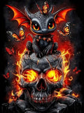 Halloween Hatchling – Dragon & Skull Diamond Painting Kit