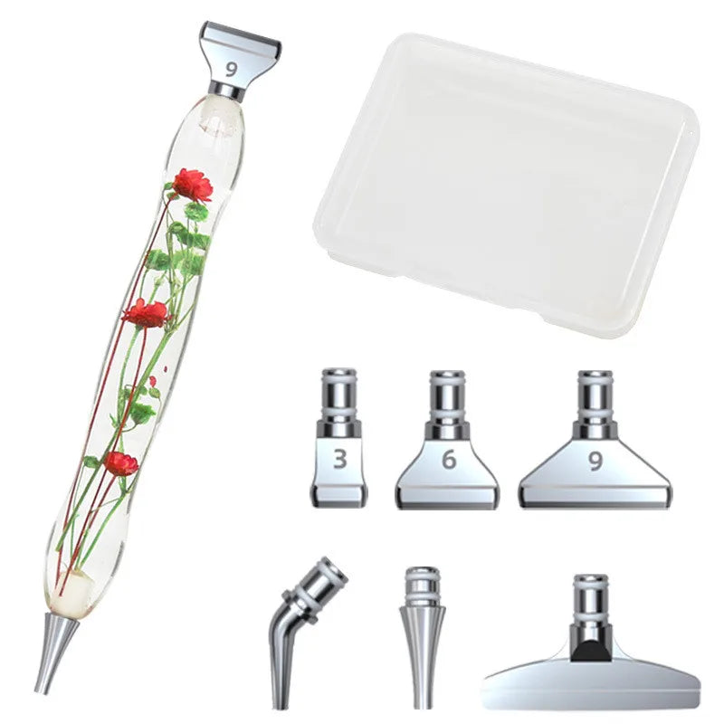 Botanical Spark – Resin Diamond Painting Pens & Tray — Silver 1 included in Color Keeper Craft Desk Bundle