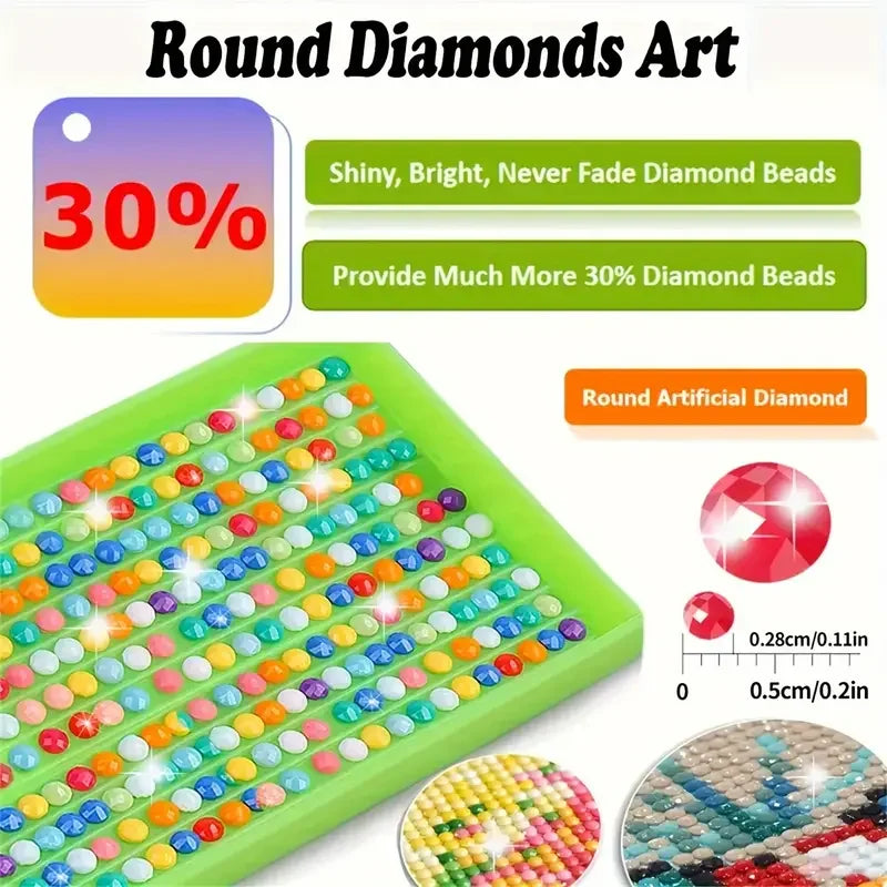 Golden Gaze Lion Diamond Painting Kit – Round Drills