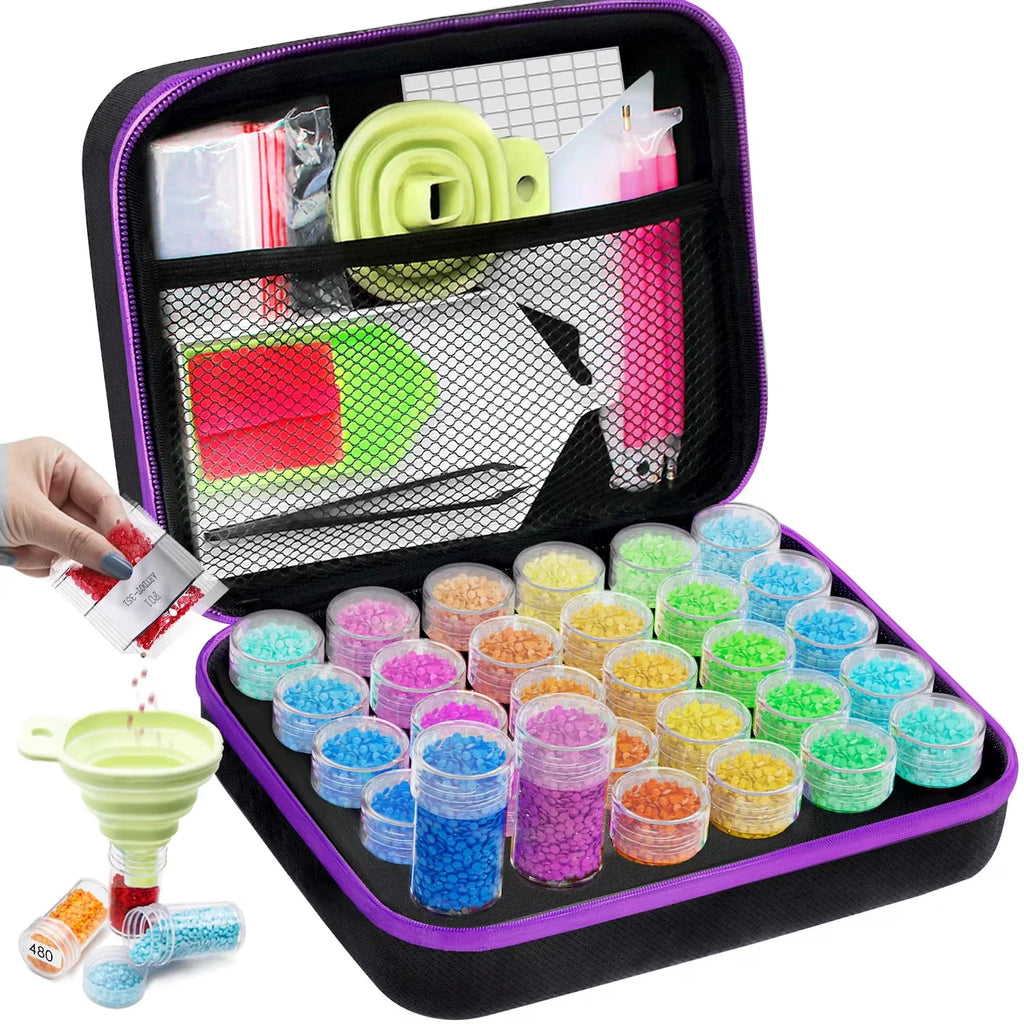 CraftCarry Diamond Painting Storage Case with Tools – 30, 60 or 120 Compartments