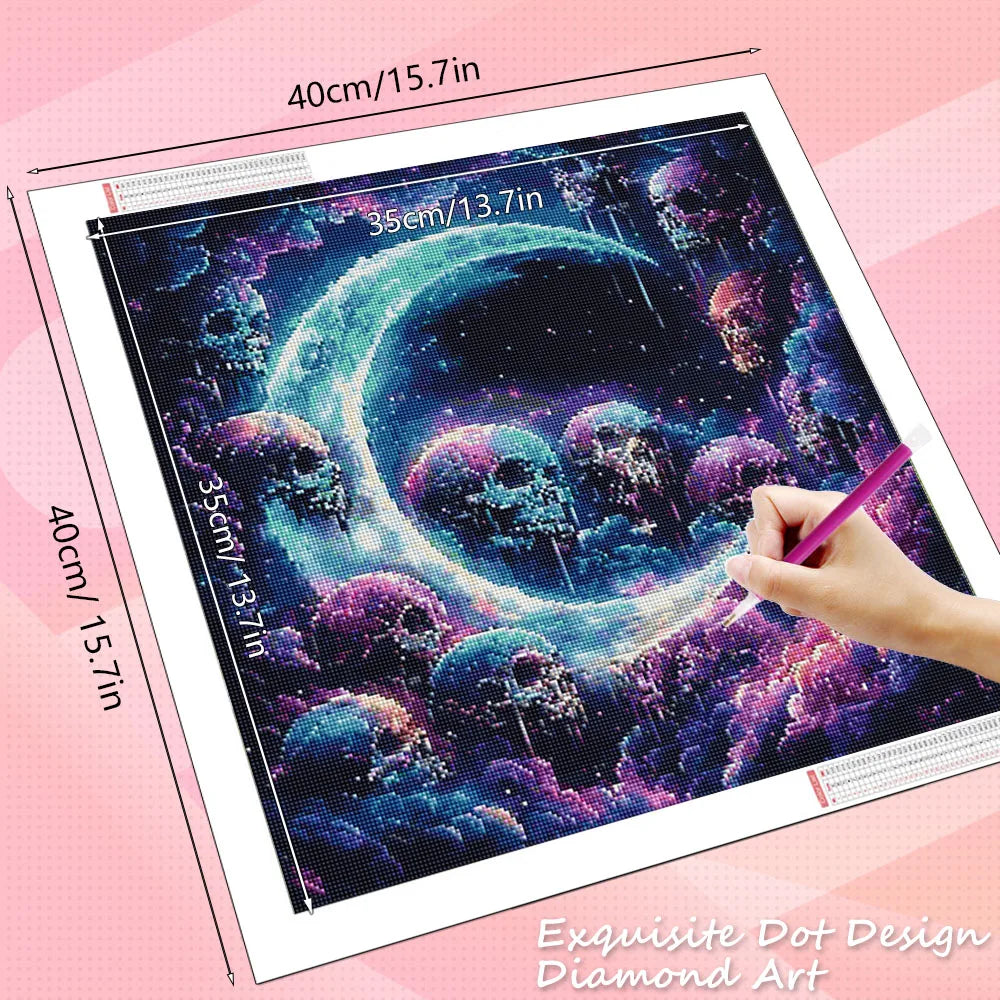 Moon of Skulls – Gothic Diamond Painting Kit