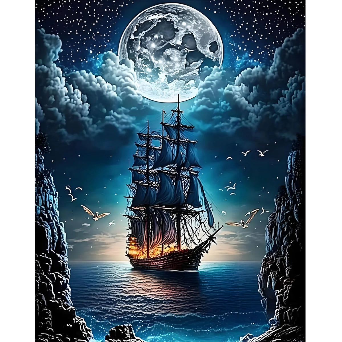 Corsair’s Voyage – Pirate Ship Diamond Painting Kit