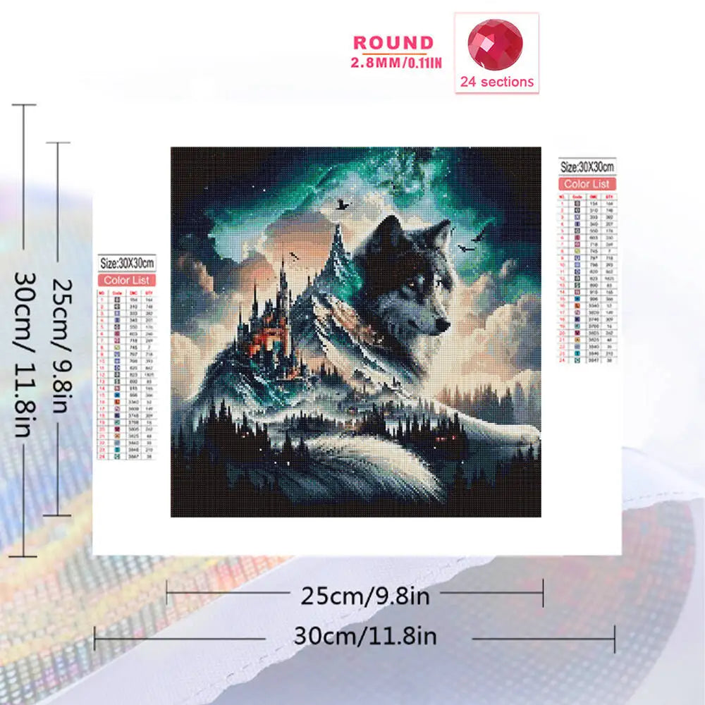 Castle Guardian Wolf Diamond Painting Kit