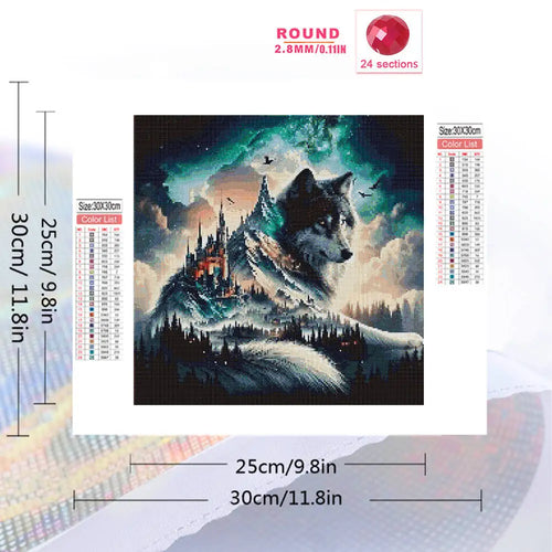 Castle Guardian Wolf Diamond Painting Kit