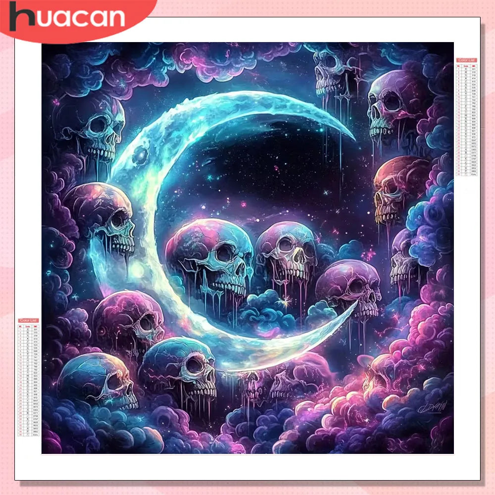 Moon of Skulls – Gothic Diamond Painting Kit